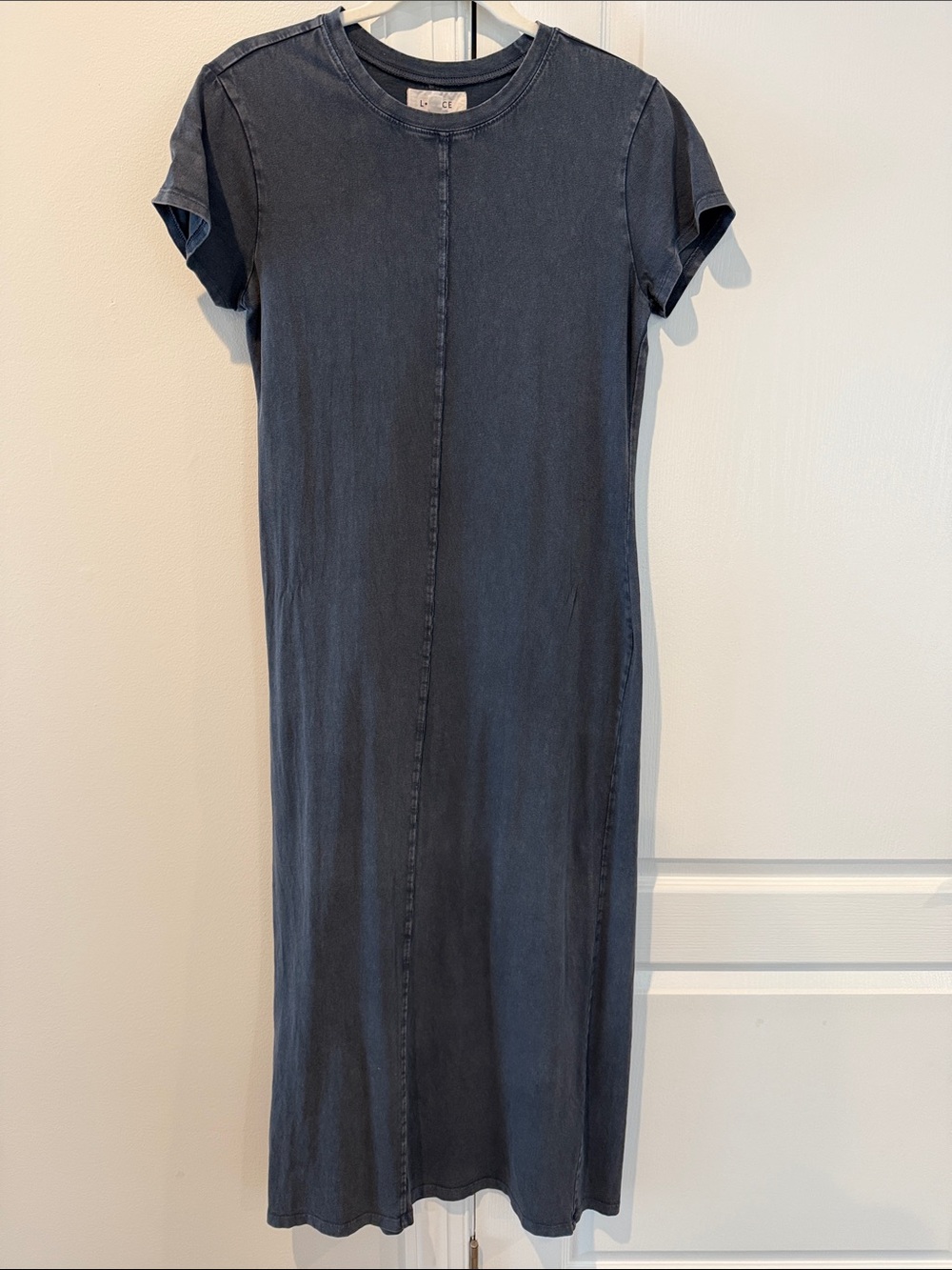 l*space Washed Black Midi T-Shirt Dress
